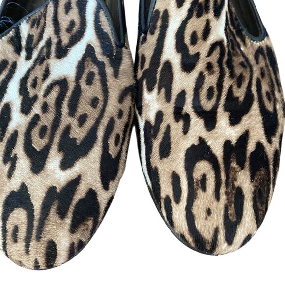 Stuart Weitzman Pony Hair Leather Leopard Animal Print Loafers size 7.5 - Picture 3 of 11